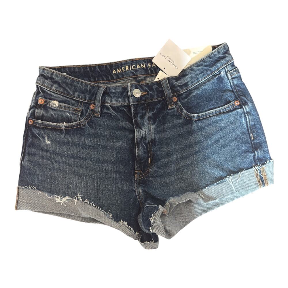 NWT American Eagle Perfect Shortie Stretch Jean Shorts with Cuff Size 6